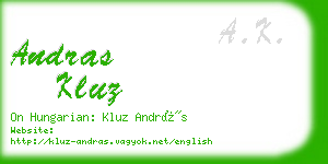 andras kluz business card